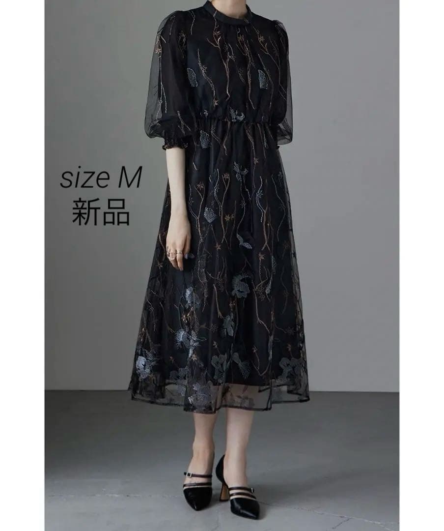 ANDRESD, niana】スパンコール刺繍レースドレス S niana（ニアナ