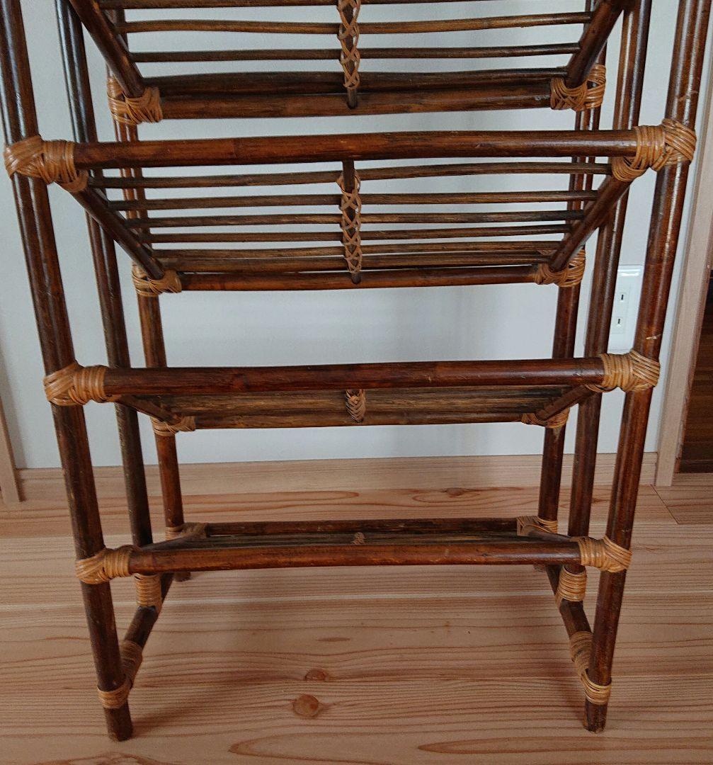 昭和レトロ 5段ラタンラック 籐家具 古家具