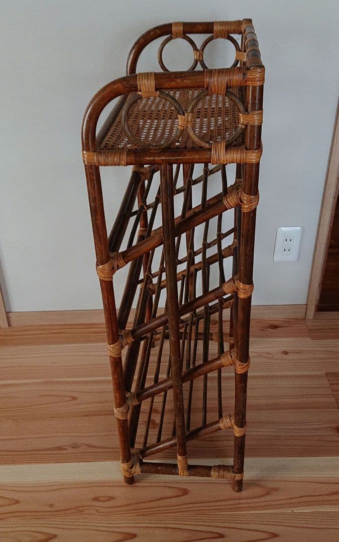 昭和レトロ 5段ラタンラック 籐家具 古家具