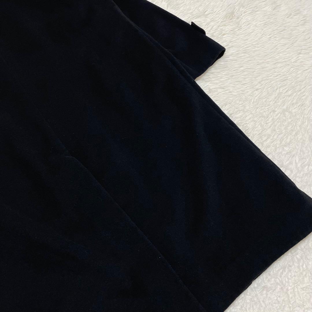 希少サイズ 3L相当 カシミヤ100% ステンカラーコート ブラック ロング