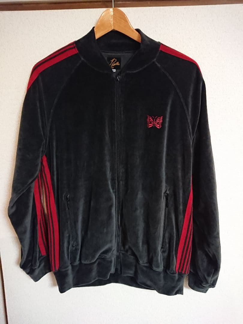 needles ニードルス ベロア トラックジャケット 黒×赤 - メルカリ