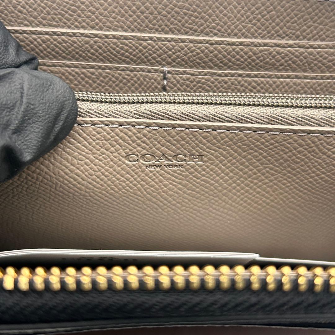 ✨レア美品✨ COACH 長財布 ベージュ ホワイト ラウンドファスナー 高級