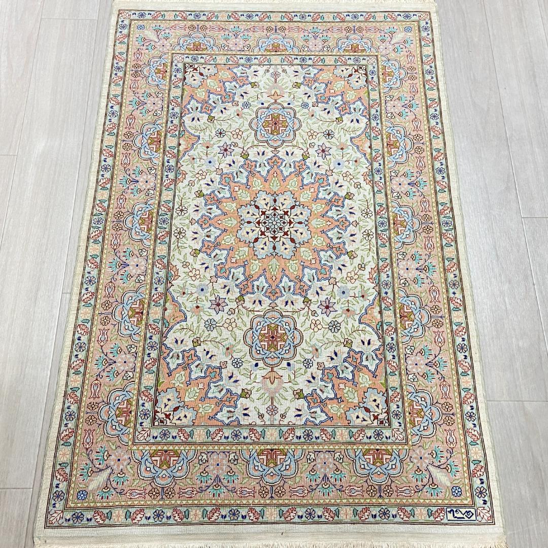 証明書付】最高級トルコ ヘレケ絨毯 シルク 100万ノット メダリオン