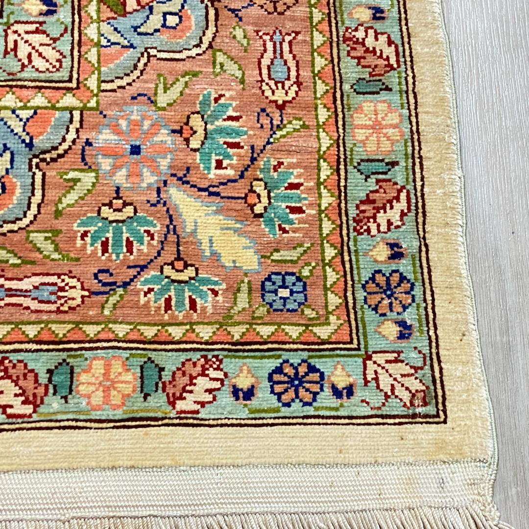 証明書付】最高級トルコ ヘレケ絨毯 シルク 100万ノット メダリオン