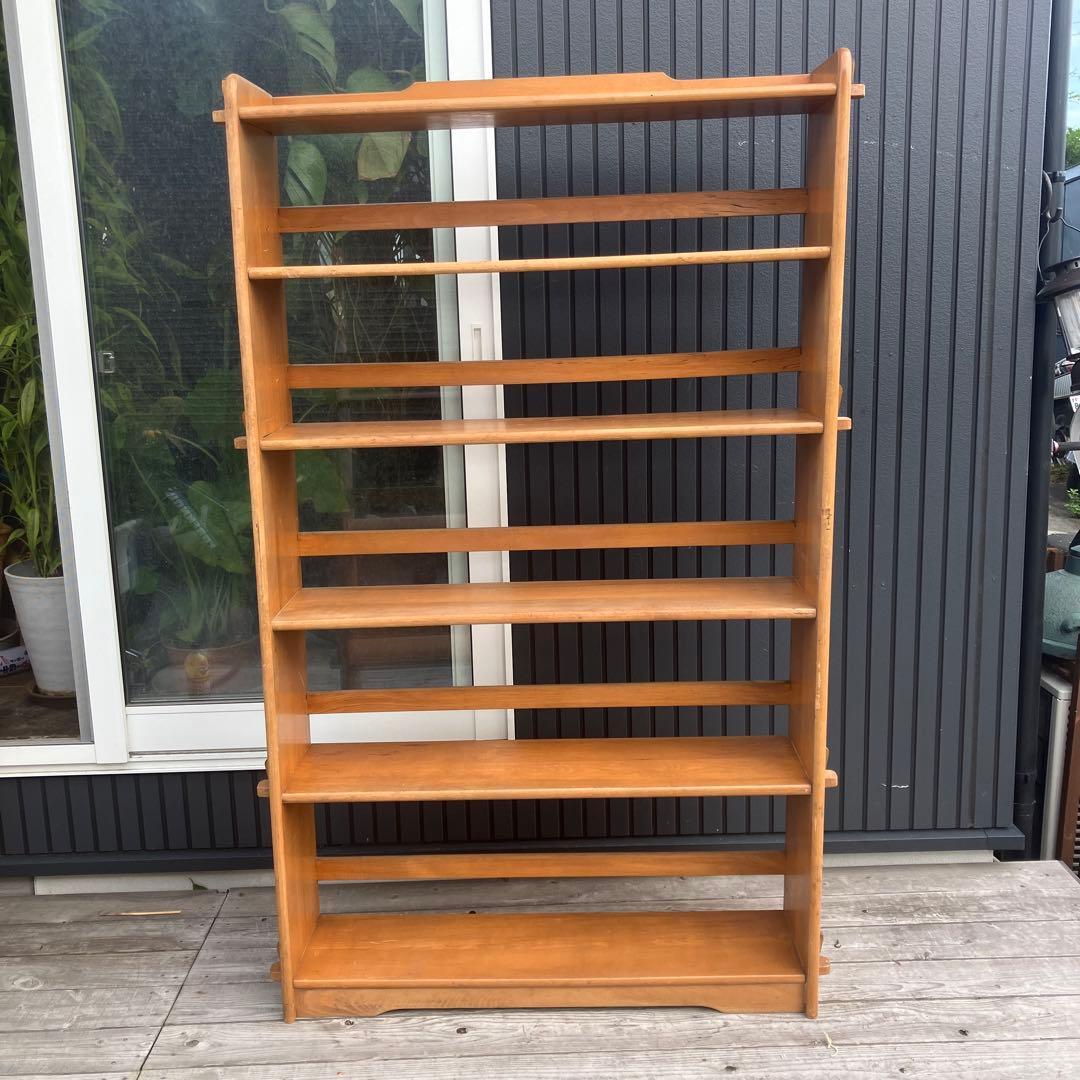 昭和レトロ ミッドセンチュリー くさび型 楔棚 木製オープンラック