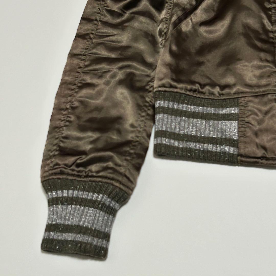 ヒステリックグラマー 中綿ブルゾン スカジャン カーキ バック刺繍