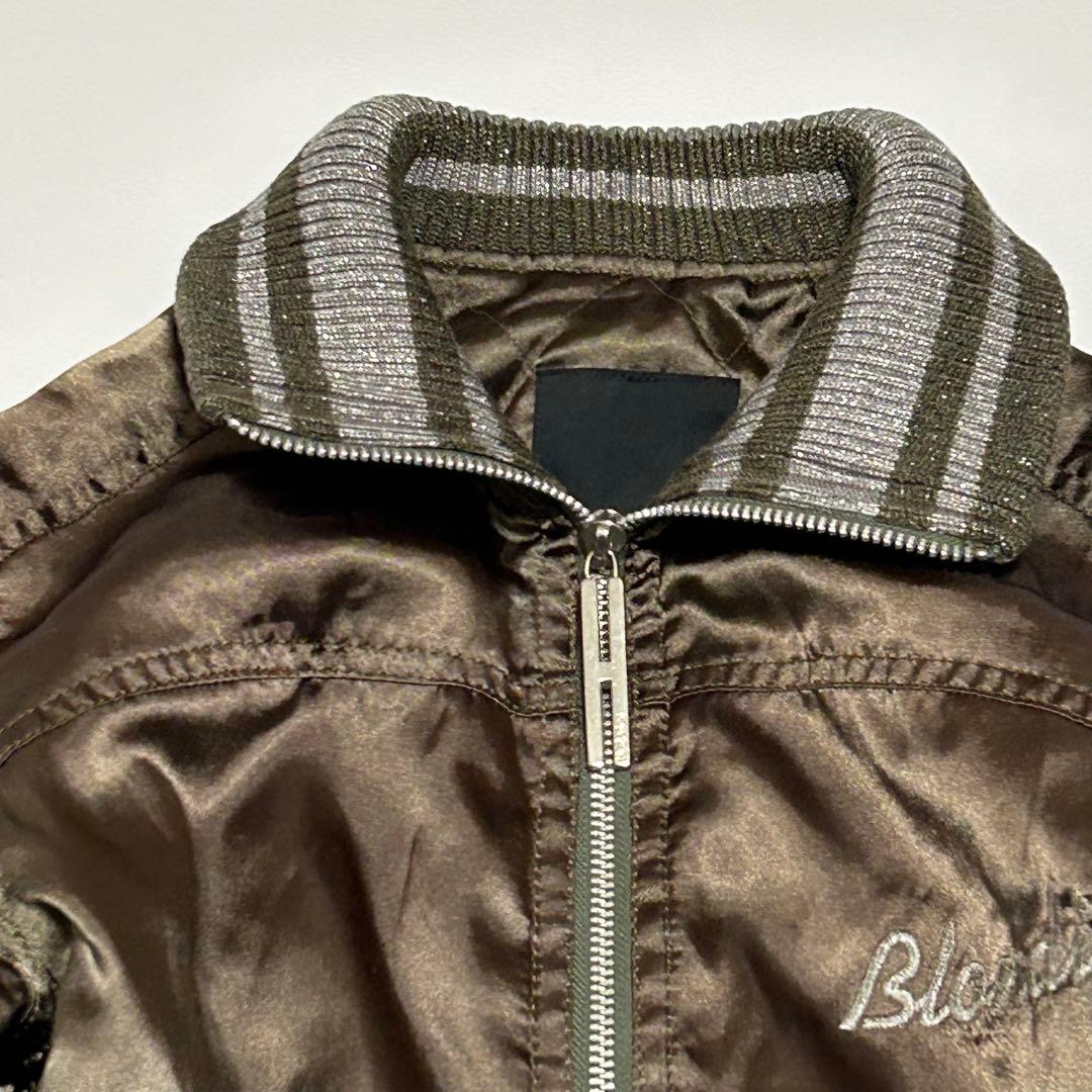 ヒステリックグラマー 中綿ブルゾン スカジャン カーキ バック刺繍