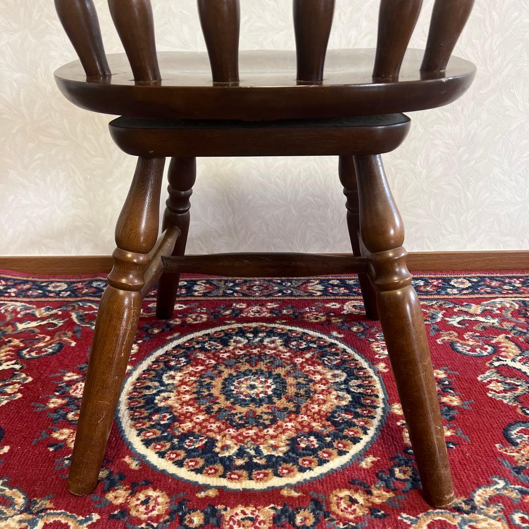 ウィンザーチェア 木製 回転チェア レトロ 回転式 ダイニングチェア ②