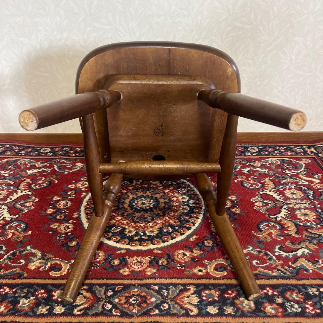 ウィンザーチェア 木製 回転チェア レトロ 回転式 ダイニングチェア ②