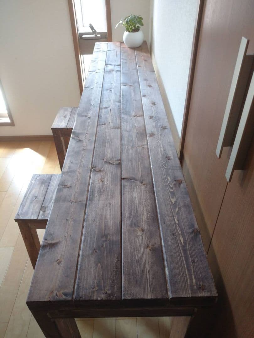 【ベックさん】180 カウンターテーブル 無垢材　アンティーク風　木目調