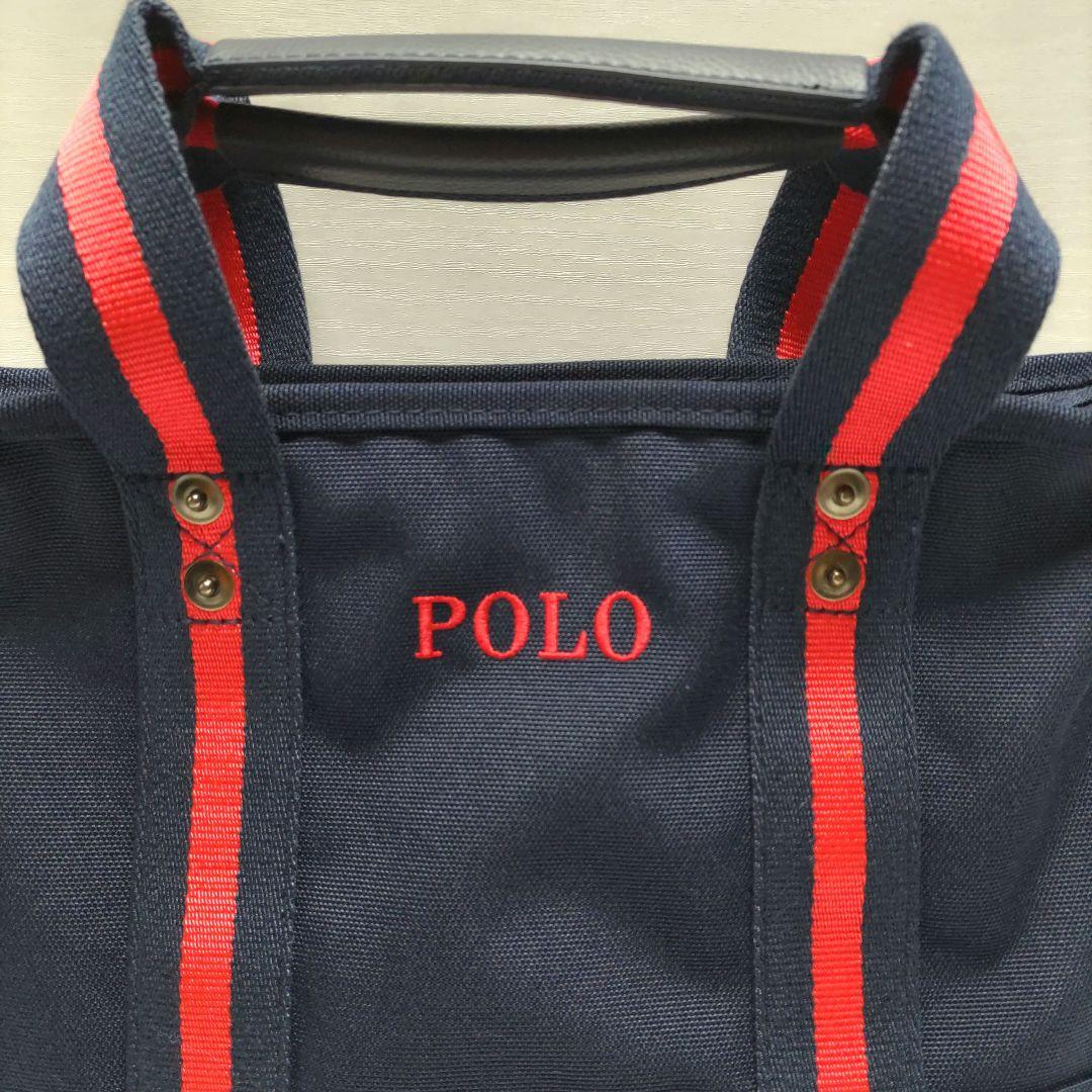 ラルフローレン ポロゴルフ スモールトートバッグ　ポニー刺繍　濃紺&赤
