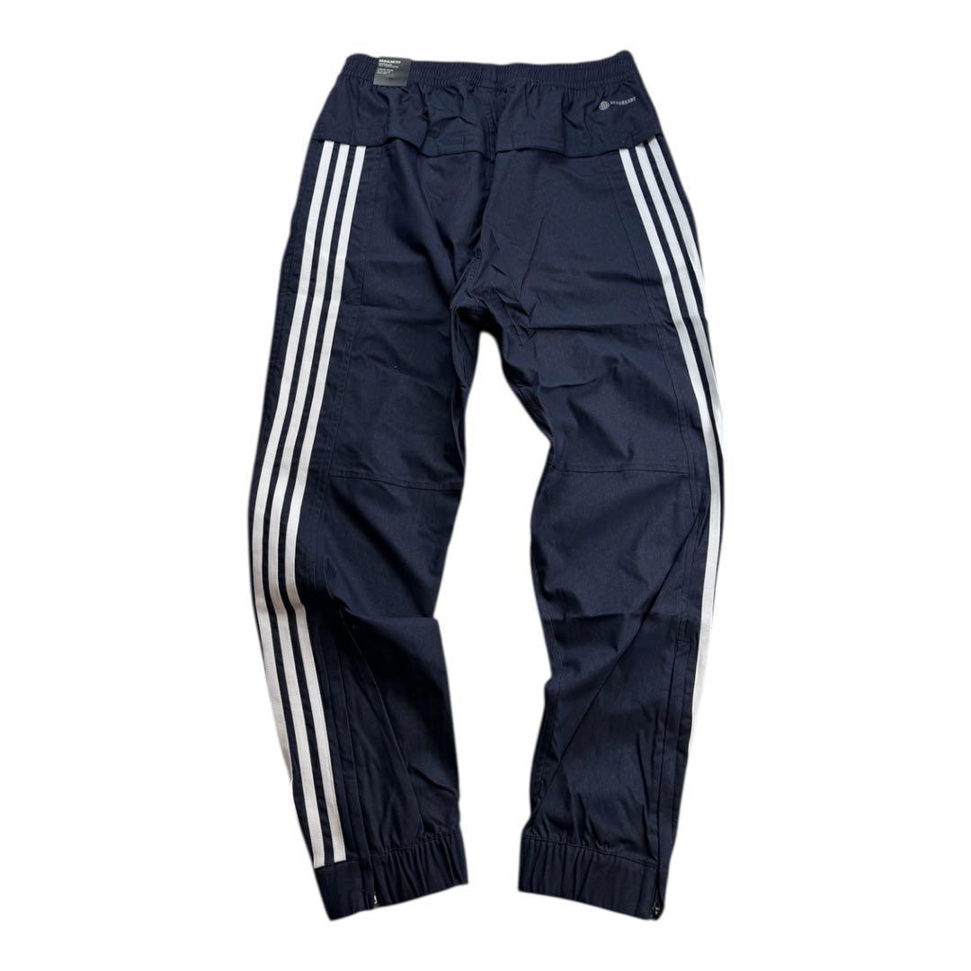 E新品 L アディダス adidas デニム風 ウーブン セットアップ 上下 紺