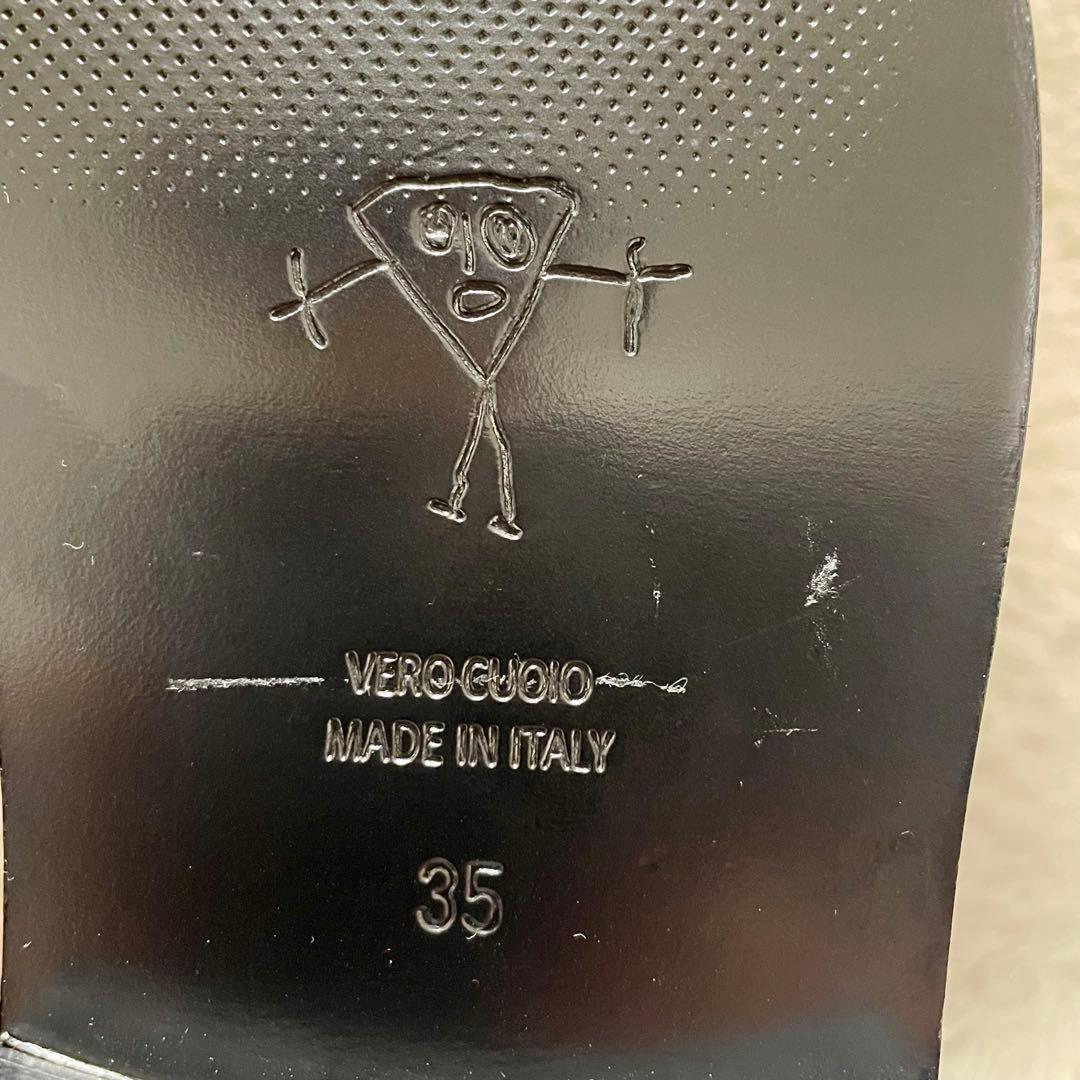 未使用級 PLAN C プランシー スクエアトゥ レザー レースアップシューズ