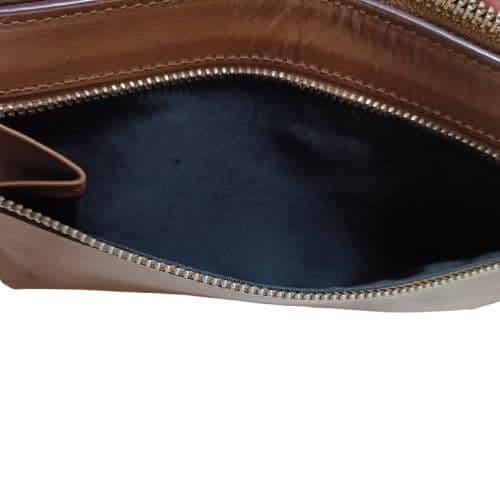 【美品】ポールスミス レザーショルダーバッグ マルチカラー ストライプ ブラウン