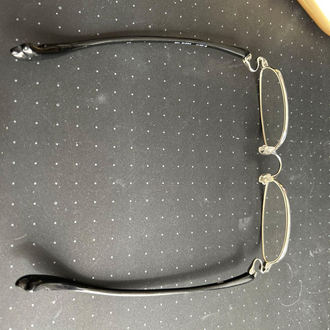 9999 オーバル型メガネ 黒フレーム ケース付き