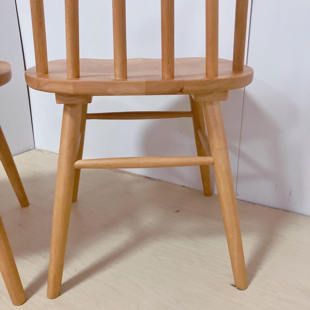 木製　ダイニングチェア　2脚セット　ウィンザーチェア　北欧　ナチュラル