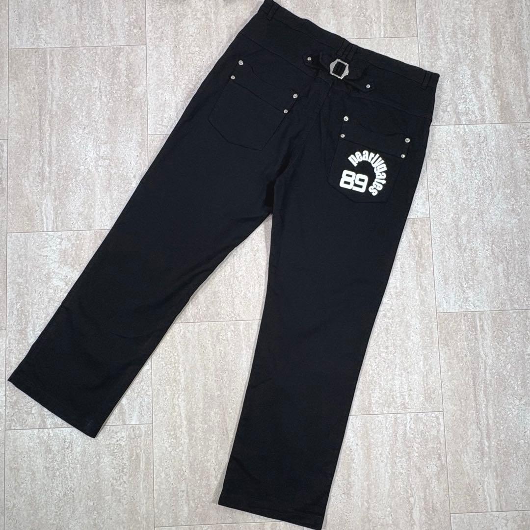 【パーリーゲイツ】ロングパンツ　コットン　6サイズ　ブラック　ストレッチ　メンズ