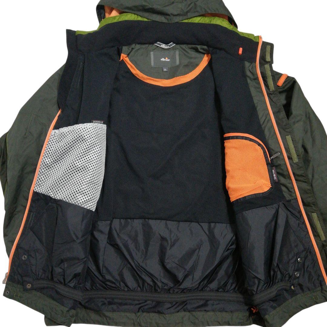 ellesse メンズ スノボウェア スキーウェア 上下セット カーキ エレッセ