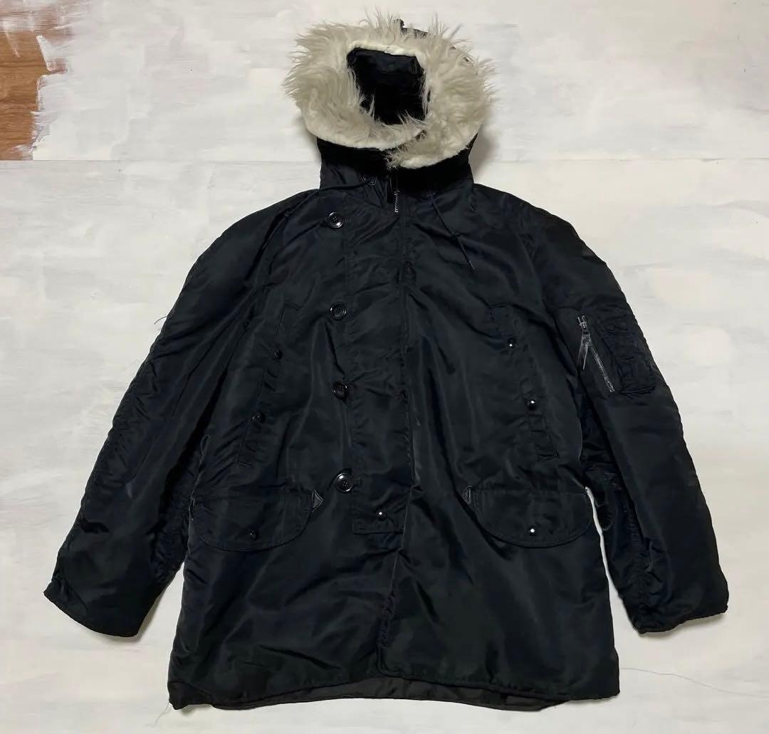 USA製 旧タグ 3本タグ 80s ALPHA N-3B ブラック　XL