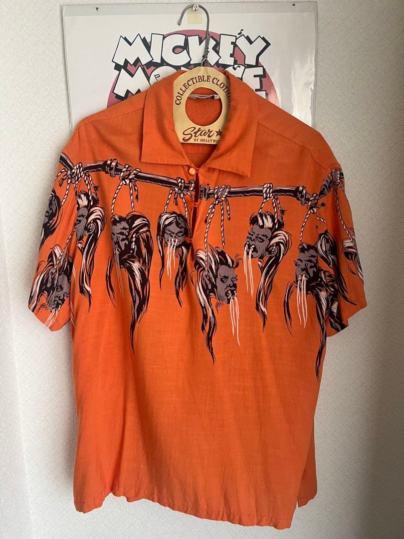 STAR OF HOLLYWOOD シュランケンヘッドレーヨンシャツsize M