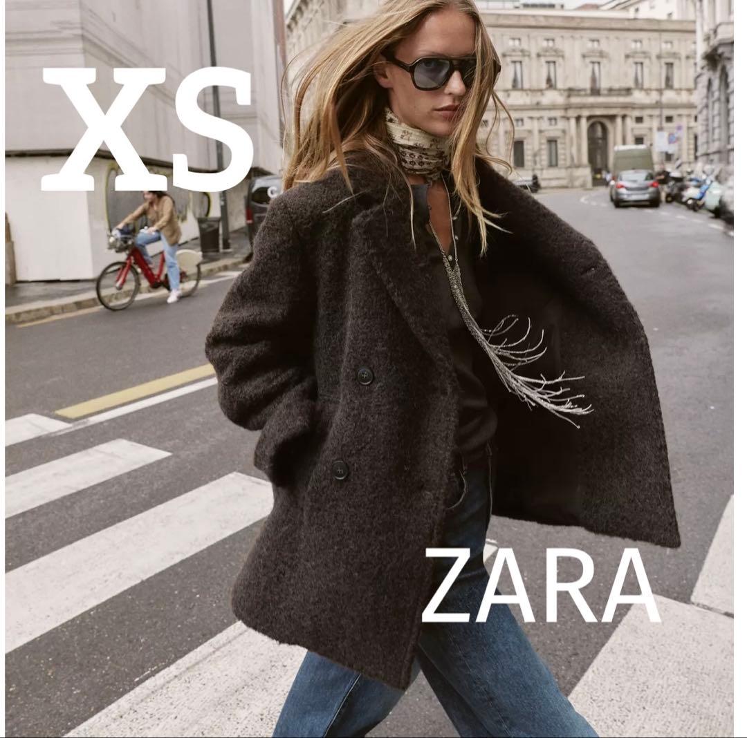 新品】ZARA ブークレダブルブレストミディ丈コート XSサイズ - メルカリ