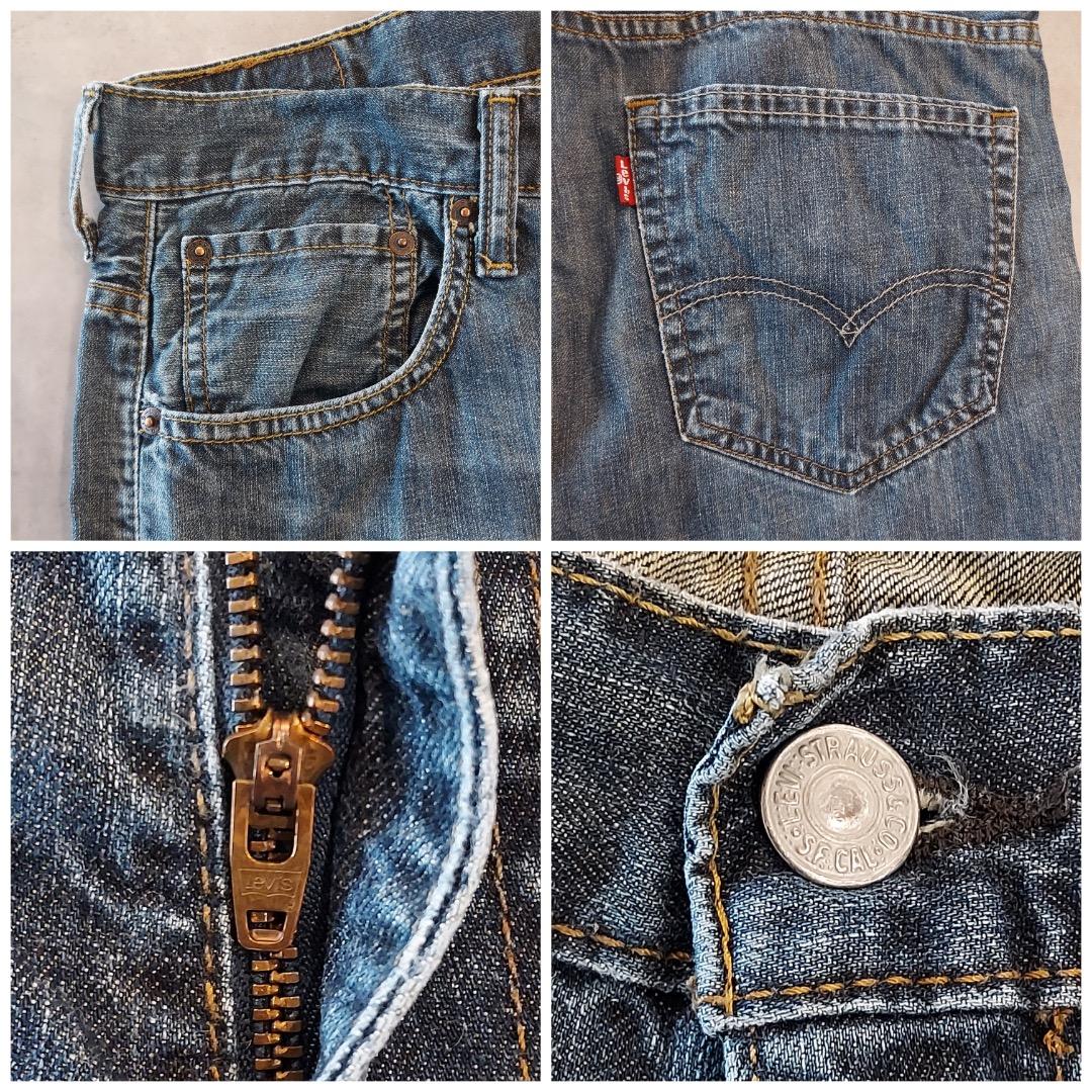 リーバイス569 Levis W32 ブルーデニム 青 ヒゲ 古着 18316