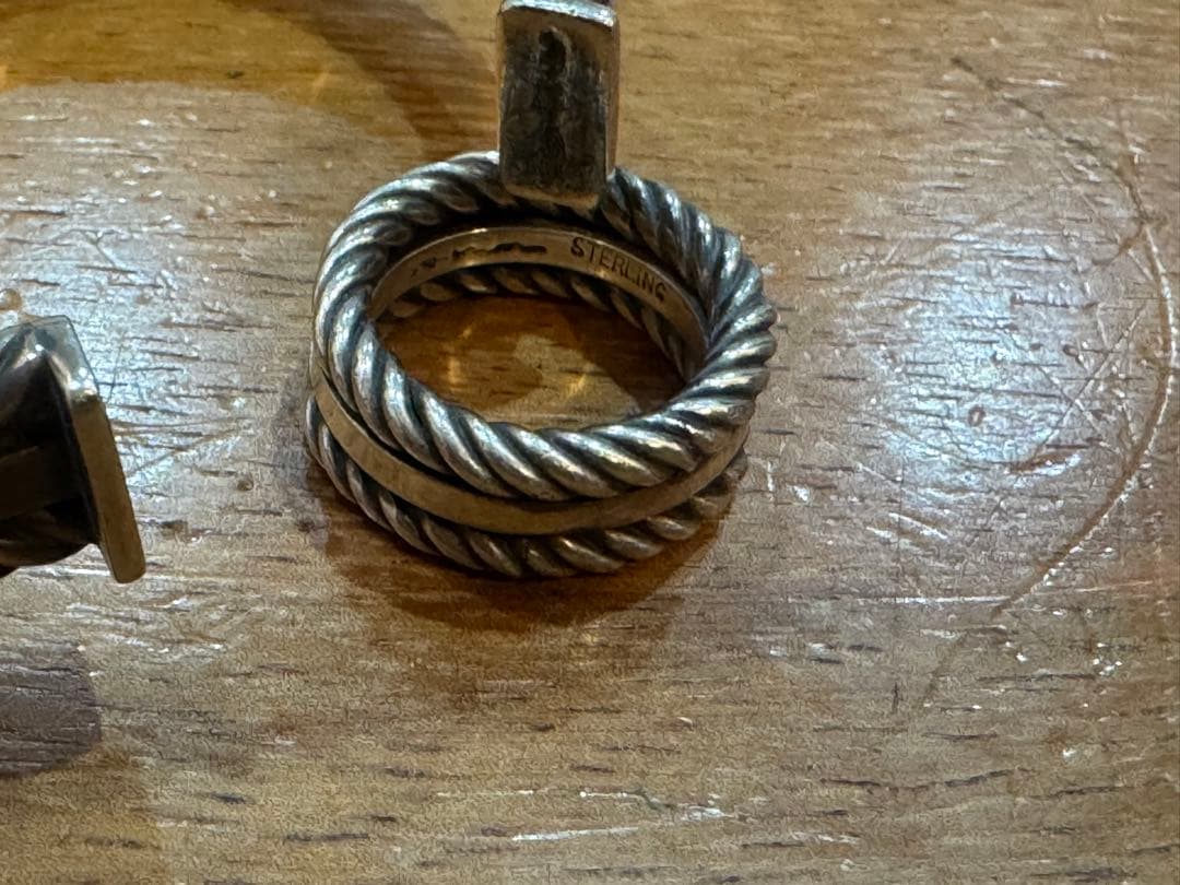 スターリングシルバー ツイストブレスレットとリングセット　スティーブアルビソ