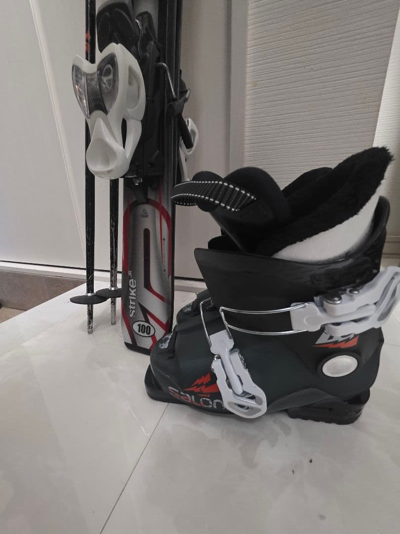 k2 スキー板 100cm サロモンスキー靴　ポール3点セット