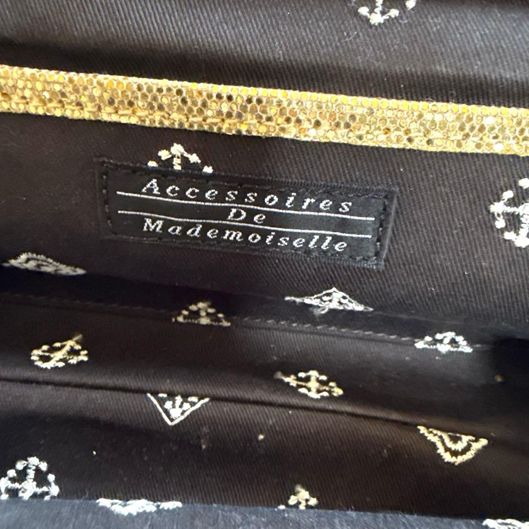 【美品】A.D.M.J. ウォレットポーチ　がま口　ゴールド