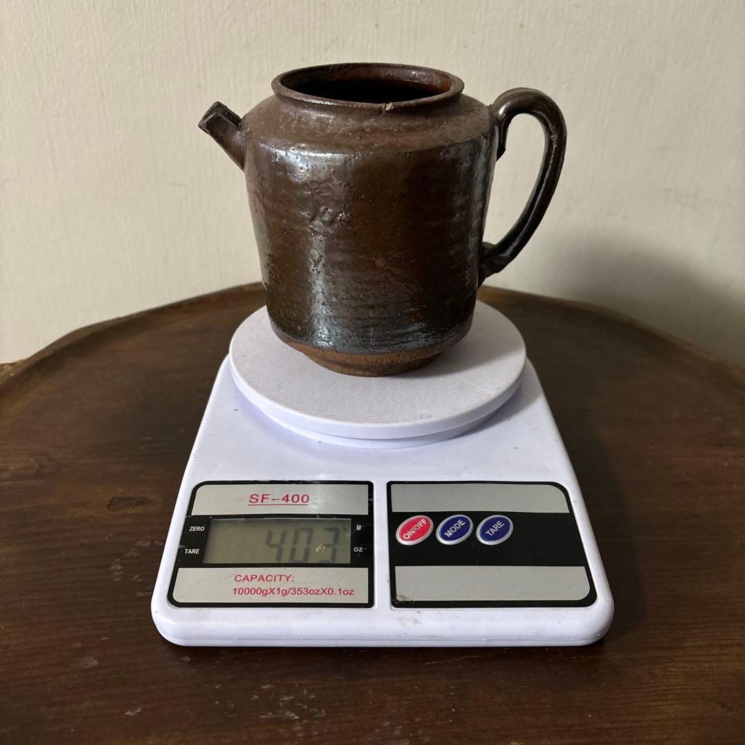 古い水差し　瀬戸　美濃　フラワーポット　アンティーク　古道具　ピッチャー　検李朝