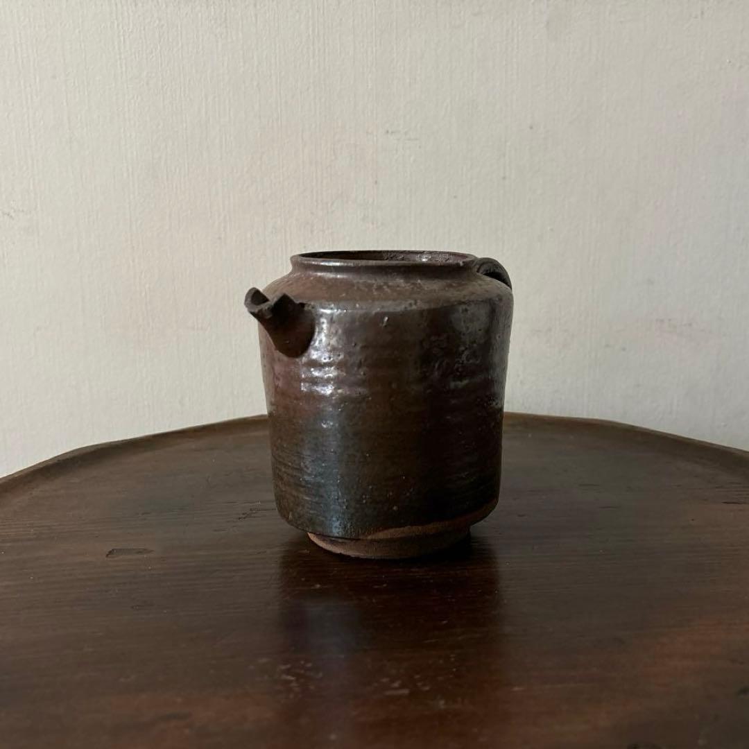 古い水差し　瀬戸　美濃　フラワーポット　アンティーク　古道具　ピッチャー　検李朝