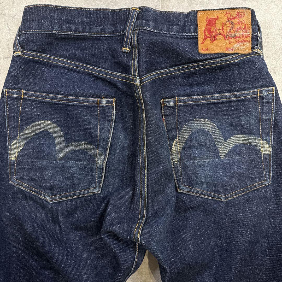 初期 EVISU エヴィス デニム 水牛パッチ W30 赤耳 濃紺 no.2