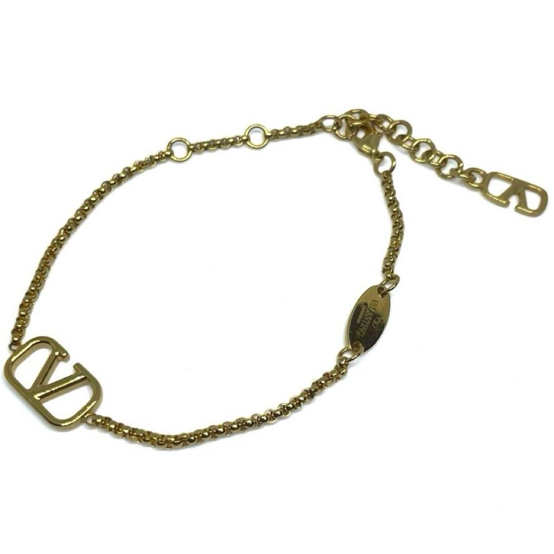 VALENTINO Vロゴ シグネチャー チェーン ブレスレット ゴールドカラー