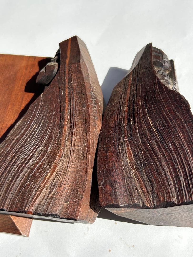 三*浩様 木製抽象彫刻 二人の人物像 夫婦像 アイヌ 木彫り 瀧口正満