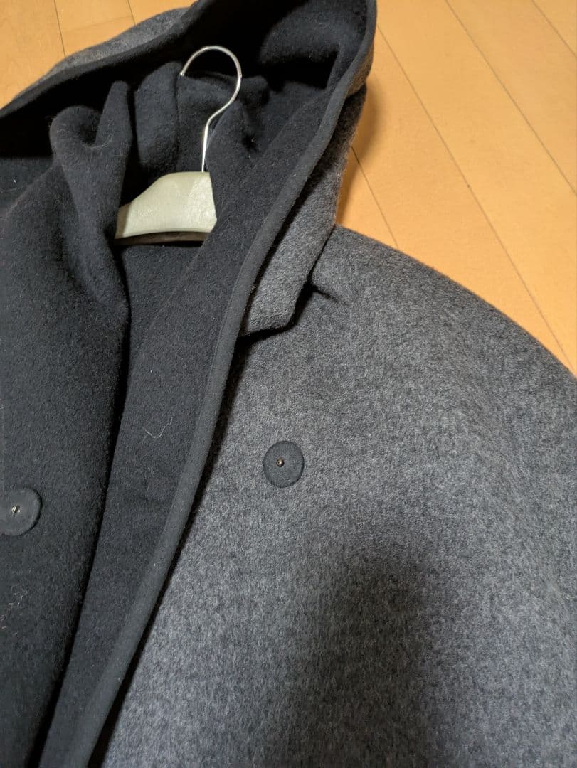 Y's for living リバーシブルポンチョ　コート　黒　グレー