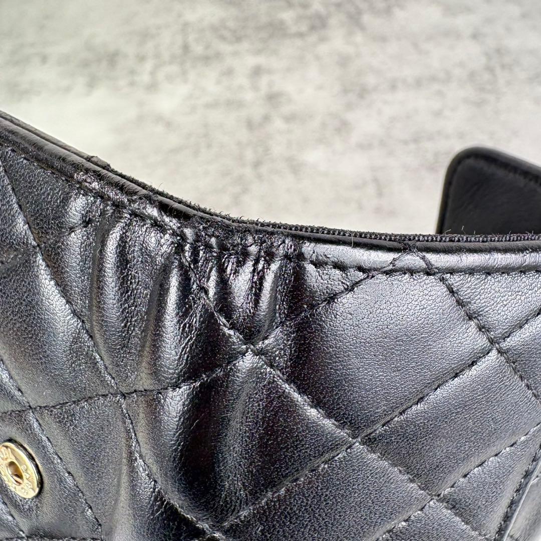 CHANEL キーリング キーケース マトラッセ ラムスキン カードケース