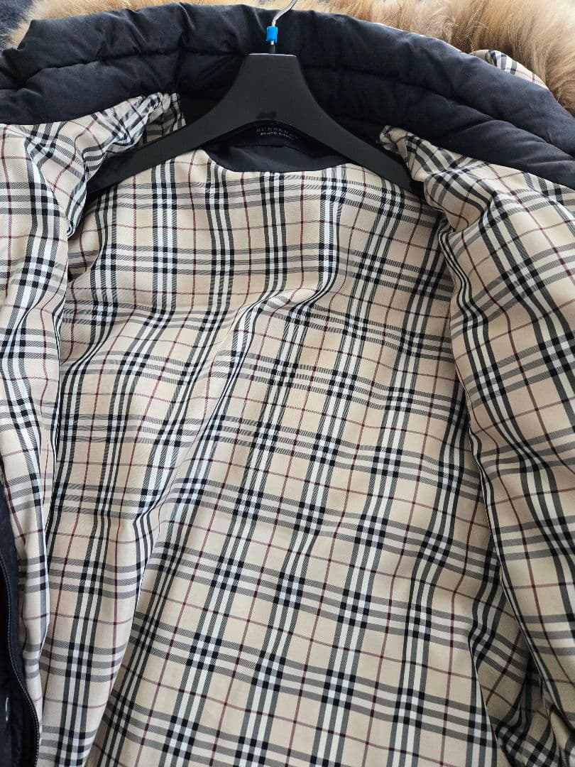 BURBERRYファー付きフード ロングダウンジャケット メンズLサイズ