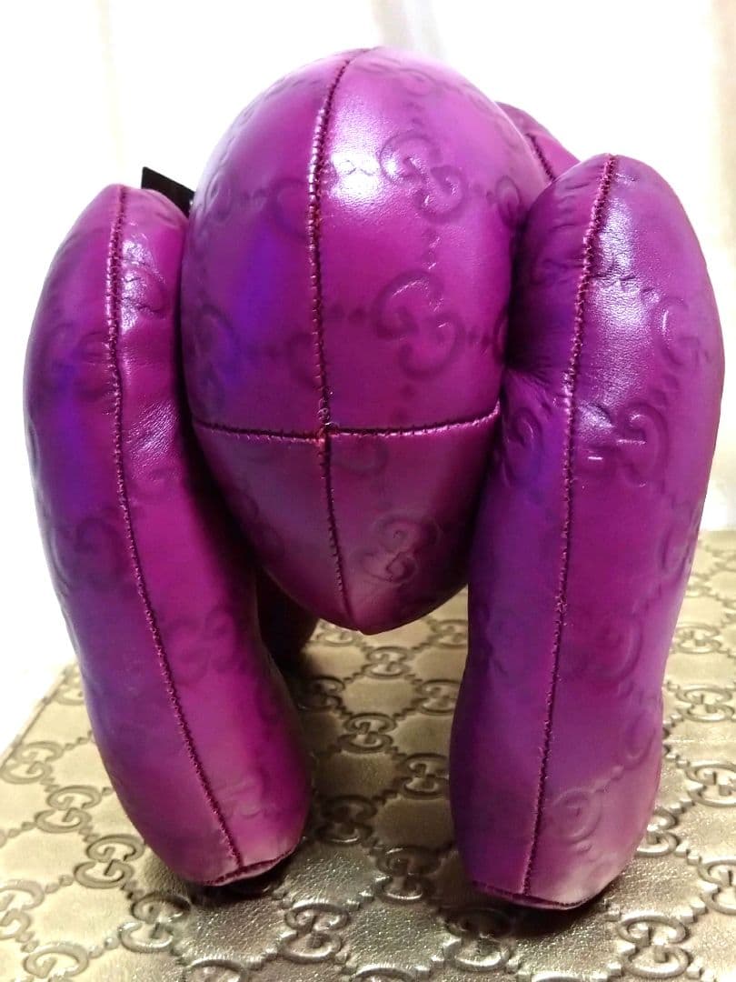 GUCCI　グッチGGシマ オール レザー　テディベア　ぬいぐるみ