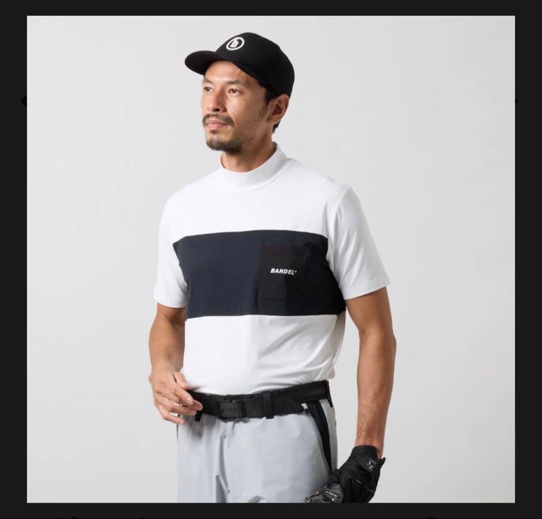 【新品・タグ付き】BANDEL メンズ モックネック 白 胸ポケット XL