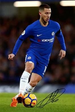 ベルギー代表 エデン・アザール（チェルシーFC）直筆サイン入りフォト