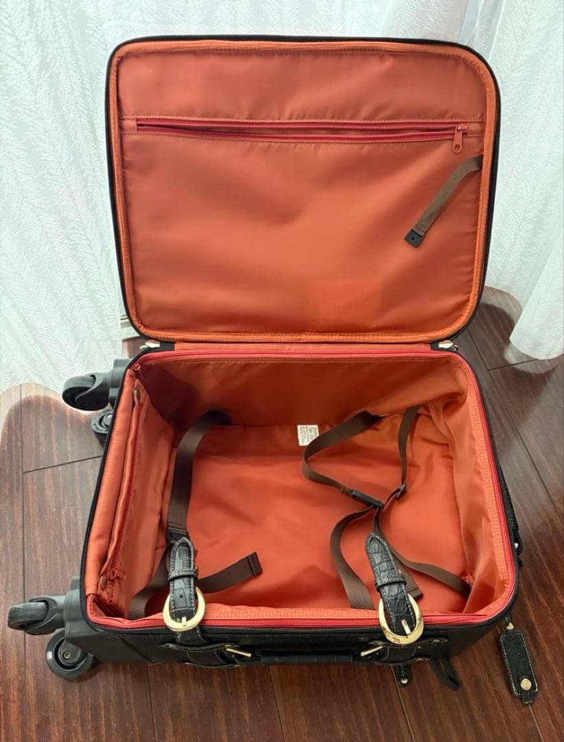 【美品】スワニー SWANY キャリーケース　クロコダイル型押し キャリーバッグ