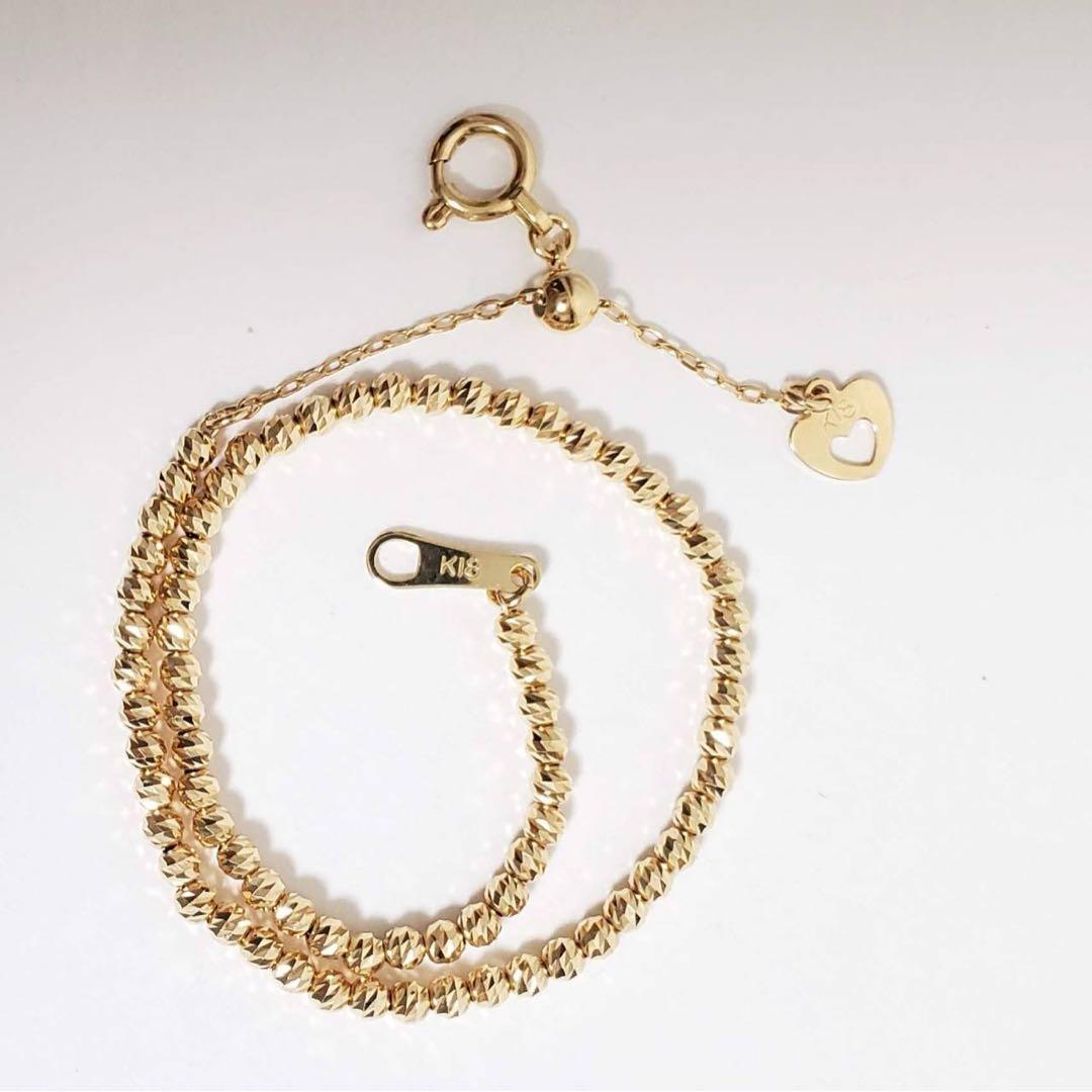 【新春初売り目玉商品】新品未使用♡K18台デザインブレスレット18.1センチ
