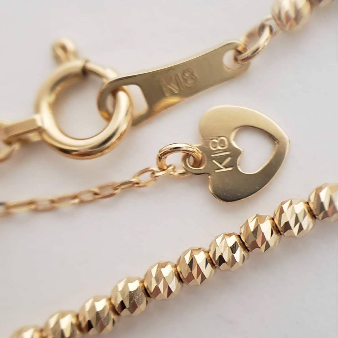 【新春初売り目玉商品】新品未使用♡K18台デザインブレスレット18.1センチ