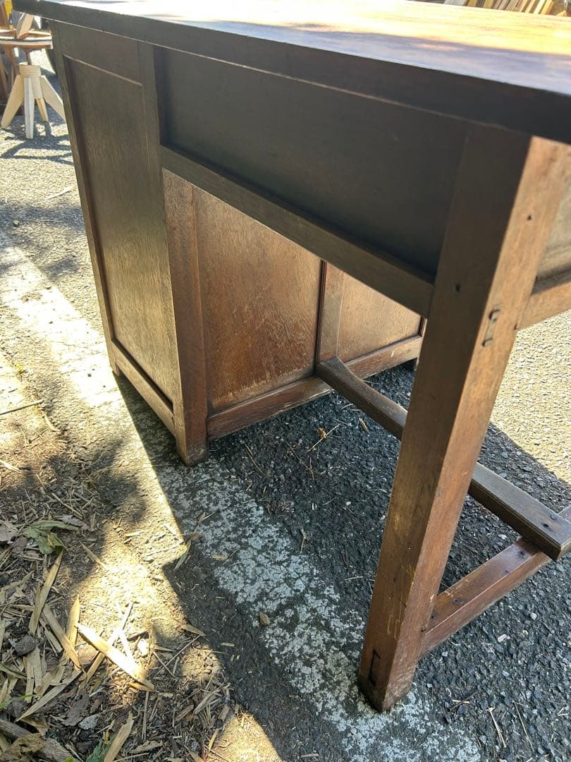 レトロ　アンティーク　木製引き出し付きテーブル