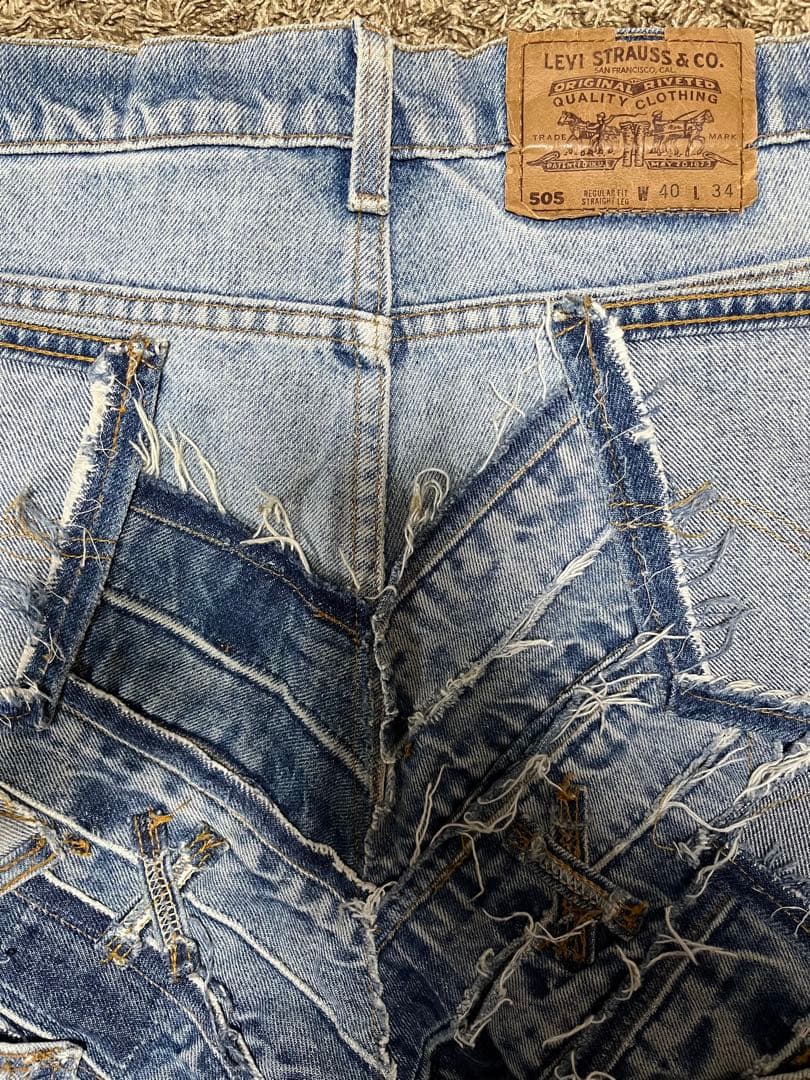 LEVI’S 505 一点物 デニムカスタムパンツ W40 L34 古着加工