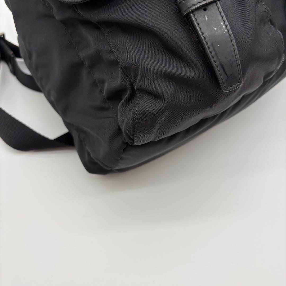 美品　PRADA プラダ リュック バックパック 三角ロゴ 巾着 ナイロン 黒