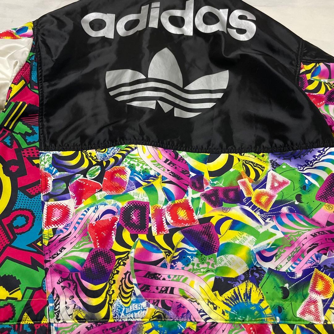 レア 80s adidas トレフォイル 総柄 中綿 スキージャケット XL