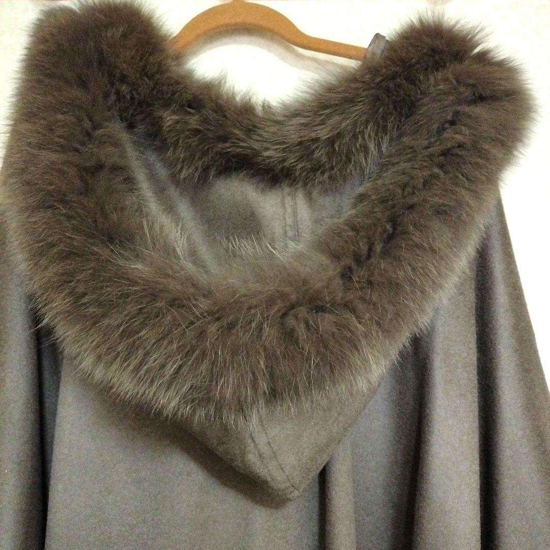 もも様専用！カシミヤ100 フォックスファー 定価45万円 タグ付きケープ