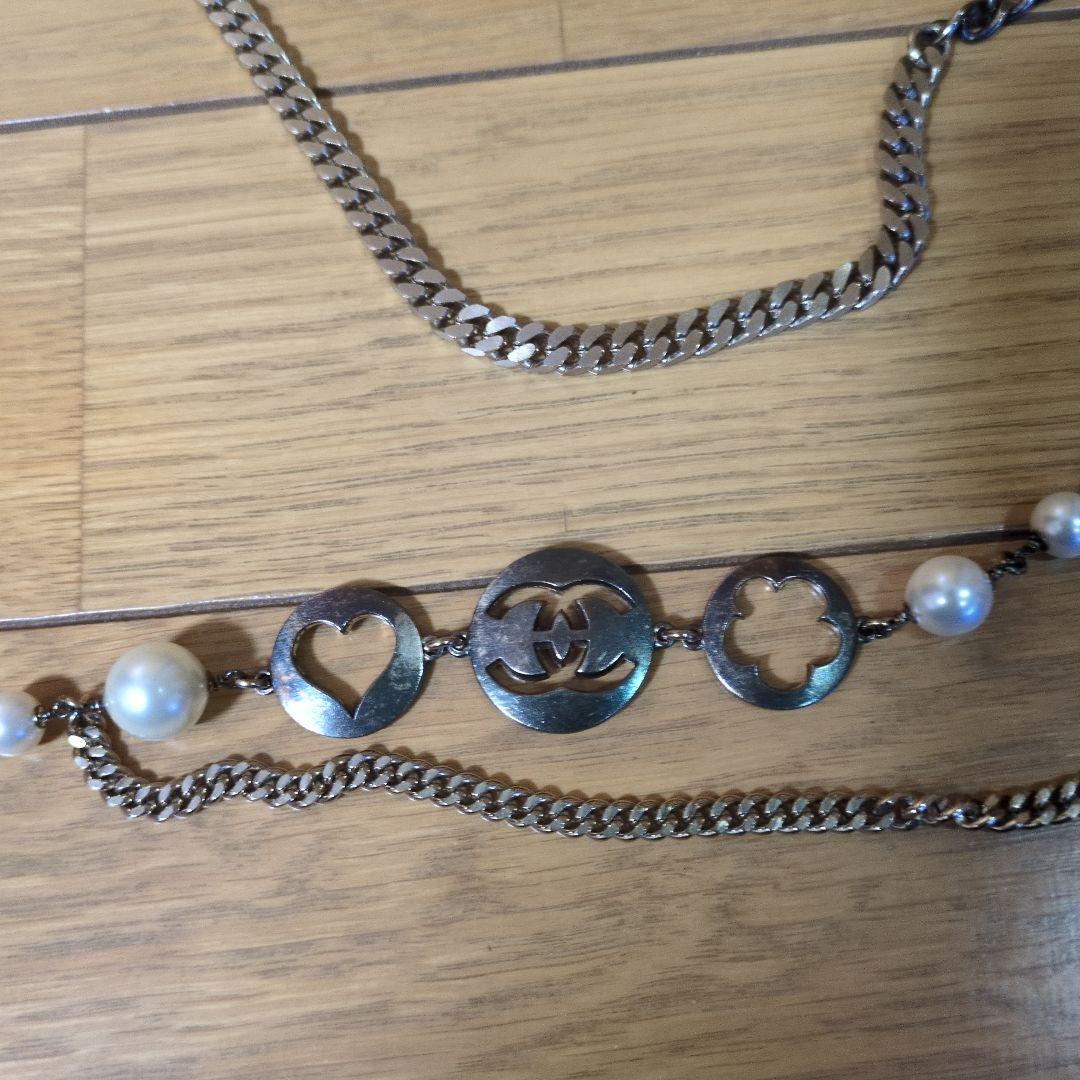 シャネル　パールとチェーンのベルト