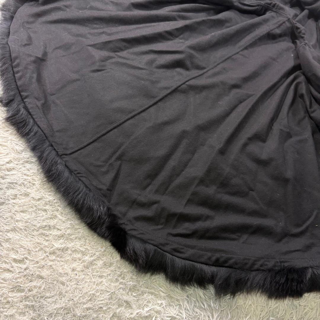 新品タグ付 サガファー ブルーフォックス カシミヤ100% ポンチョ 黒 M-L